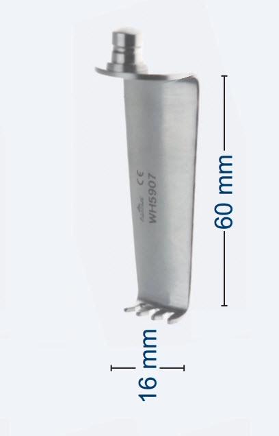 Ретрактори (ранорозширювачі) для шийного відділу хребта Cloward Modif, розмір леза 16 х 60 мм. Бренд - Asanus Medizintechnik Gmb, Німеччина